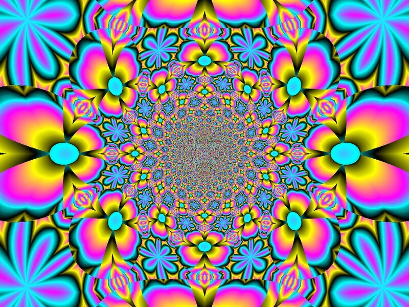Colorful Fractal Pattern — Pink, Hypnotic, Digital Art, Flowers, Mandala