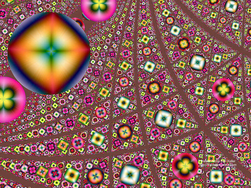 Colorful Fractal Pattern — Pink, Hypnotic, Digital Art, Geometric Shapes, Squares