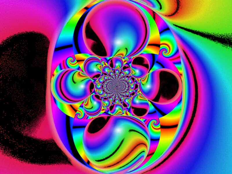 Colorful Fractal Pattern — Pink, Hypnotic, Digital Art, Spirals, Bubbles