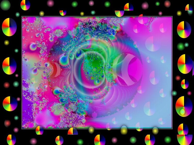 Colorful Fractal Pattern — Pink, Vibrant, Abstract, Circles, Bubbles