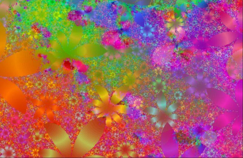 Colorful Fractal Pattern — Pink, Vibrant, Abstract, Flowers