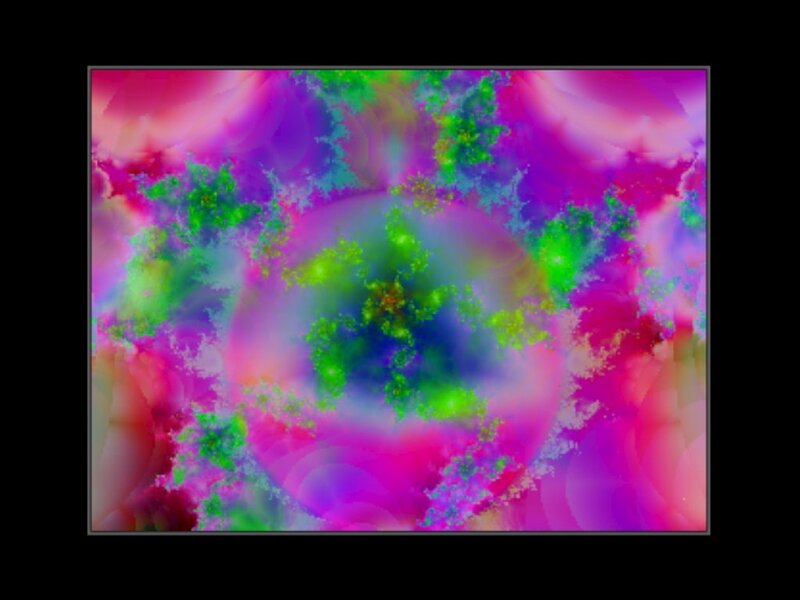 Colorful Fractal Pattern — Pink, Vibrant, Abstract, Green