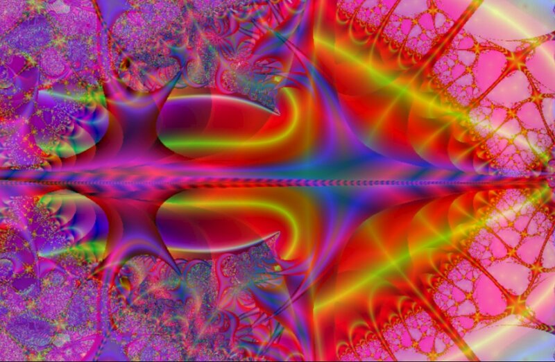 Colorful Fractal Pattern — Pink, Vibrant, Abstract, Rainbow Colors