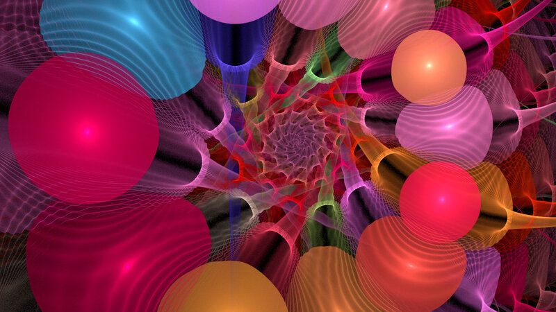 Colorful Fractal Pattern — Pink, Vibrant, Abstract, Spheres