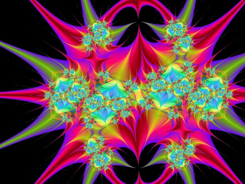 Colorful Fractal Pattern — Pink, Vibrant, Abstract, Spikes