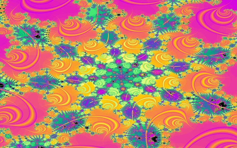 Colorful Fractal Pattern — Pink, Vibrant, Abstract, Spirals, Patterns, Colors