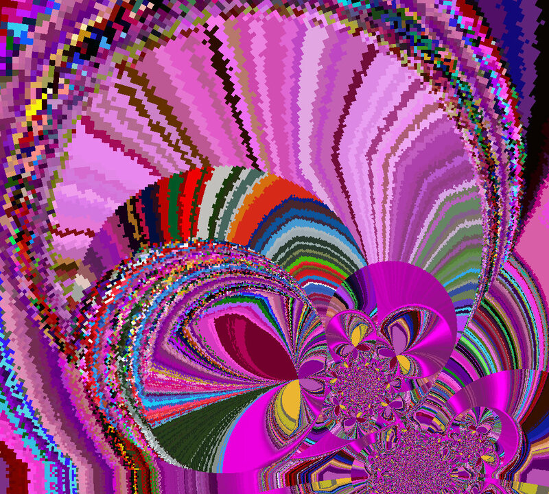 Colorful Fractal Pattern — Pink, Vibrant, Abstract, Spirals