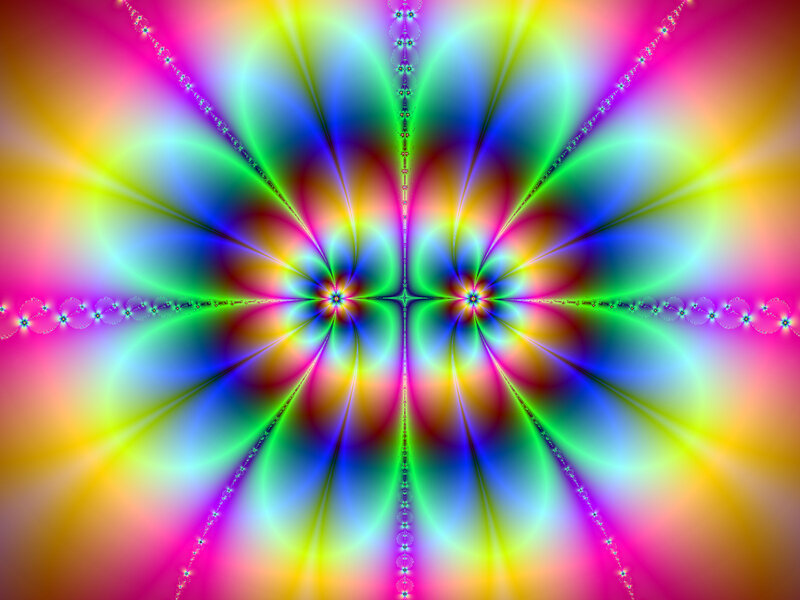 Colorful Fractal Pattern — Pink, Vibrant, Abstract, Stars