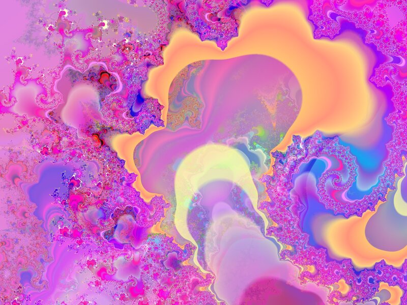 Colorful Fractal Pattern — Pink, Vibrant, Abstract, Swirls, Patterns