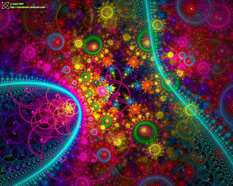 Colorful Fractal Pattern — Pink, Vibrant, Digital Art, Circles
