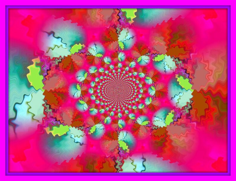 Colorful Fractal Pattern — Pink, Vibrant, Digital Art, Spiral