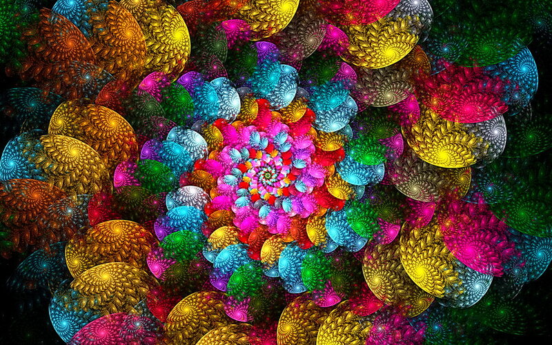 Colorful Fractal Pattern — Pink, Vibrant, Digital Art, Spirals