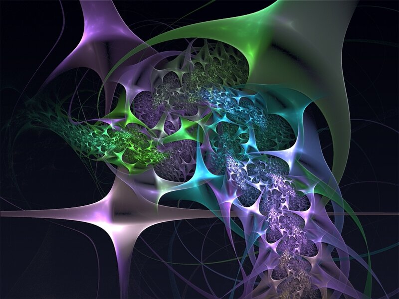Colorful Fractal Pattern — Purple, Abstract, Digital Art