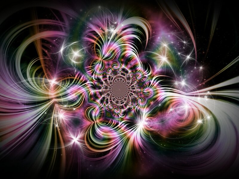 Colorful Fractal Pattern — Purple, Cosmic