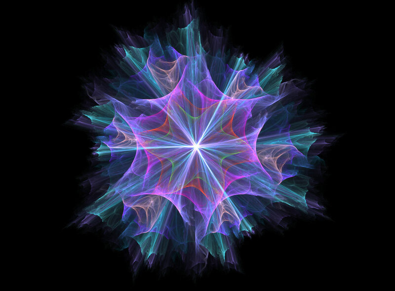 Colorful Fractal Pattern — Purple, Dynamic, Abstract, Light