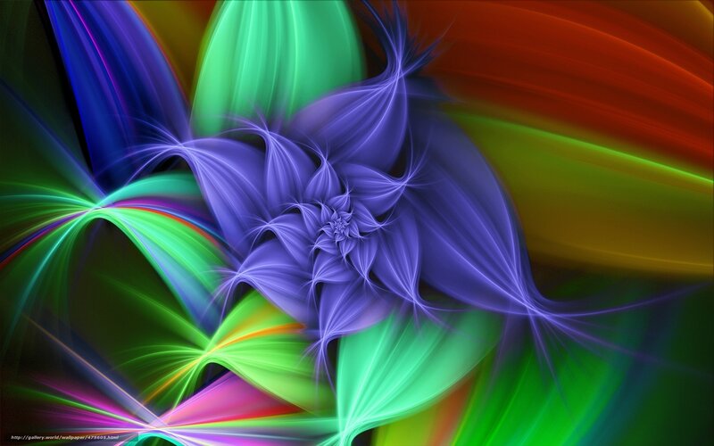Colorful Fractal Pattern — Purple, Dynamic, Digital Art, Light Streaks
