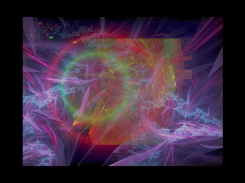 Colorful Fractal Pattern — Purple, Energetic, Abstract, Light Streaks