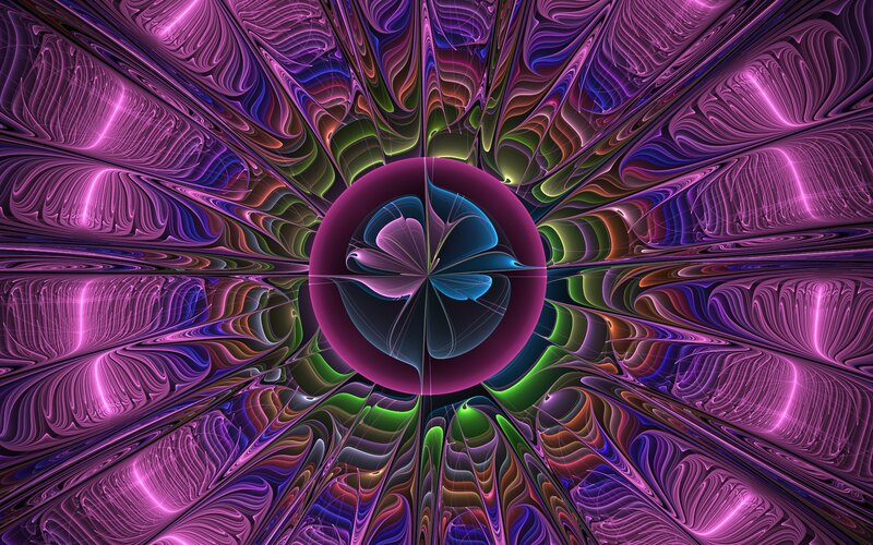 Colorful Fractal Pattern — Purple, Hypnotic, Abstract, Circle