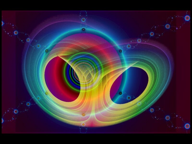 Colorful Fractal Pattern — Purple, Hypnotic, Abstract, Circles, Light Trails