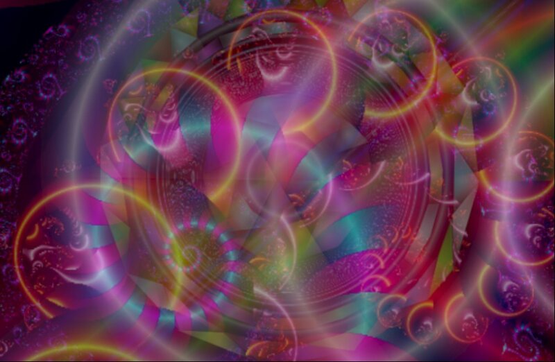 Colorful Fractal Pattern — Purple, Hypnotic, Abstract, Circles