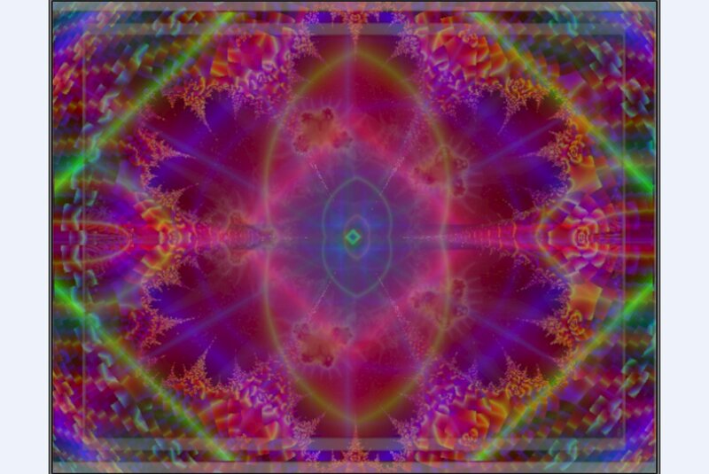 Colorful Fractal Pattern — Purple, Hypnotic, Abstract, Mandala, Light Rays