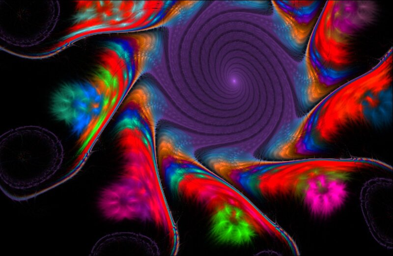 Colorful Fractal Pattern — Purple, Hypnotic, Abstract, Spiral