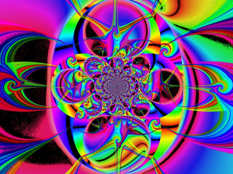 Colorful Fractal Pattern — Purple, Hypnotic, Abstract, Spirals, Circles, Swirls