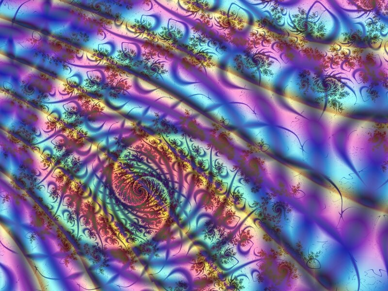 Colorful Fractal Pattern — Purple, Hypnotic, Abstract, Spirals, Colors, Patterns