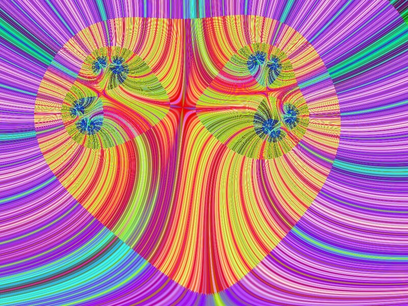 Colorful Fractal Pattern — Purple, Hypnotic, Abstract, Spirals, Heart Shape