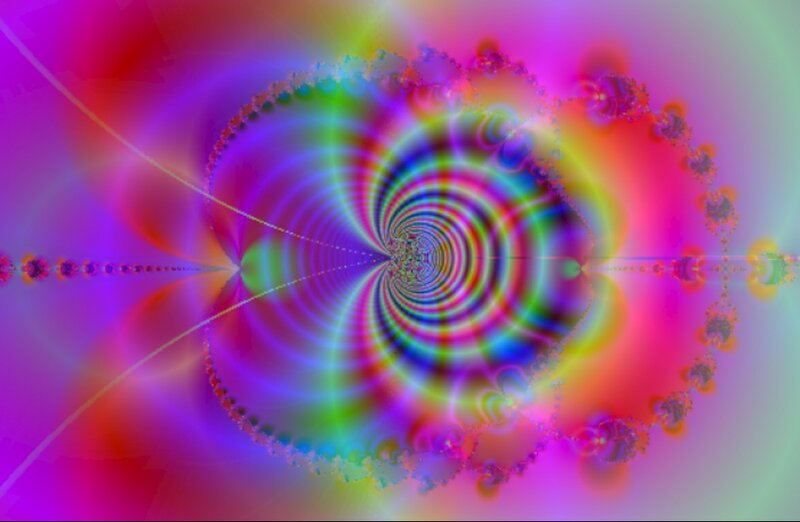 Colorful Fractal Pattern — Purple, Hypnotic, Abstract, Spirals, Light Rays