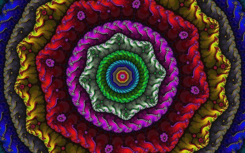 Colorful Fractal Pattern — Purple, Hypnotic, Abstract, Spirals