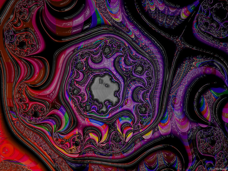 Colorful Fractal Pattern — Purple, Hypnotic, Abstract, Swirls, Circles