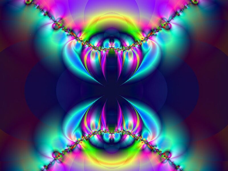 Colorful Fractal Pattern — Purple, Hypnotic, Abstract, Symmetry, Light Rays