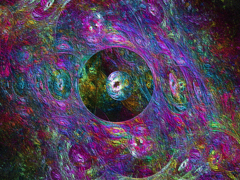 Colorful Fractal Pattern — Purple, Hypnotic, Digital Art, Circle, Sphere