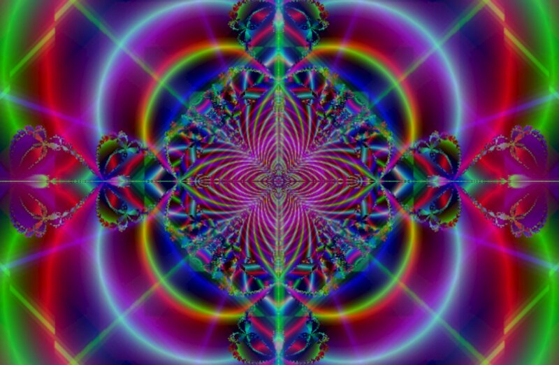 Colorful Fractal Pattern — Purple, Hypnotic, Digital Art, Circles