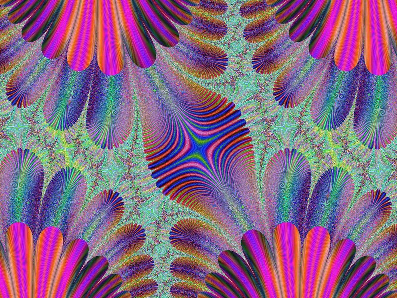 Colorful Fractal Pattern — Purple, Hypnotic, Digital Art, Feather