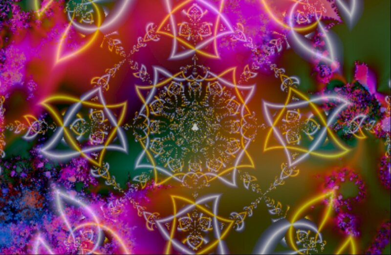 Colorful Fractal Pattern — Purple, Hypnotic, Digital Art, Geometric Shapes