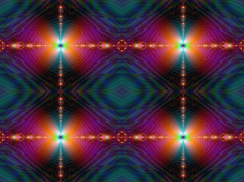 Colorful Fractal Pattern — Purple, Hypnotic, Digital Art, Light Beams