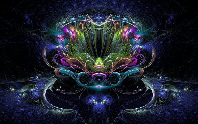 Colorful Fractal Pattern — Purple, Hypnotic, Digital Art, Light Trails