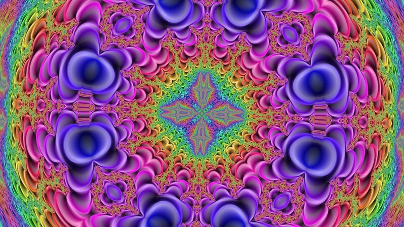 Colorful Fractal Pattern — Purple, Hypnotic, Digital Art, Mandala, Symmetry