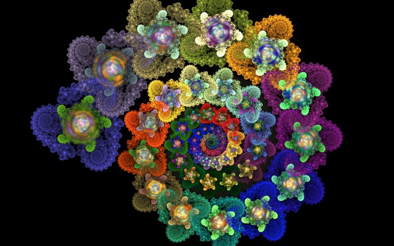 Colorful Fractal Pattern — Purple, Hypnotic, Digital Art, Spiral, Vortex