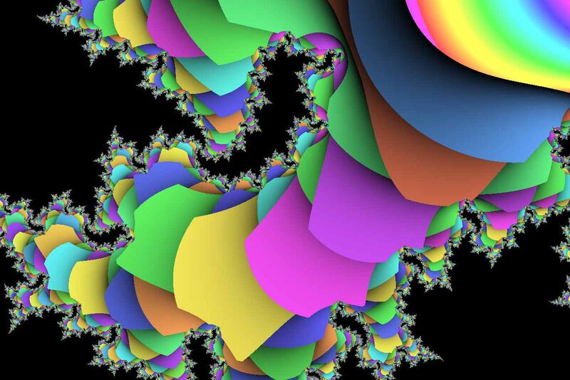 Colorful Fractal Pattern — Purple, Vibrant, Abstract, Black Background
