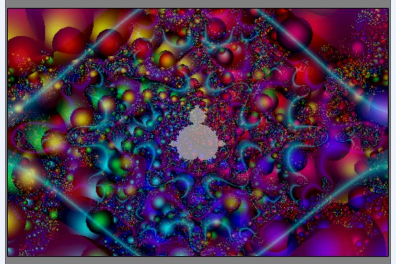Colorful Fractal Pattern — Purple, Vibrant, Abstract, Bubbles, Light Beams