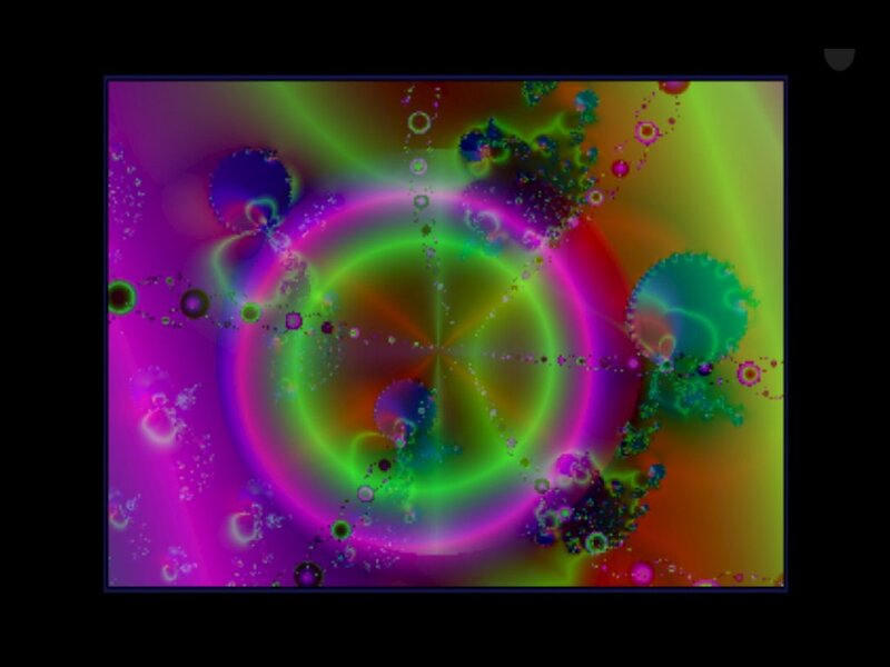 Colorful Fractal Pattern — Purple, Vibrant, Abstract, Circles, Glow