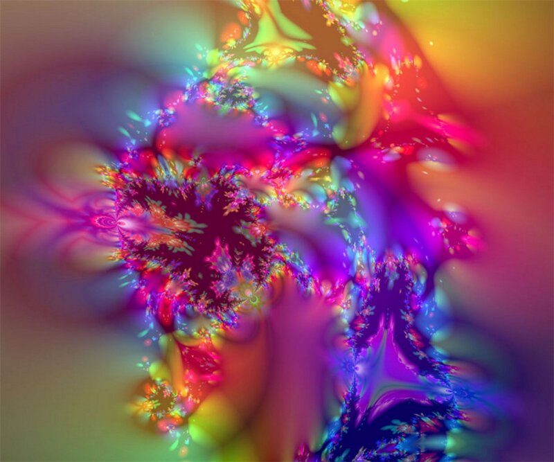 Colorful Fractal Pattern — Purple, Vibrant, Abstract, Colors, Light, Patterns