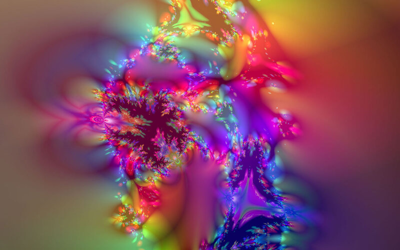 Colorful Fractal Pattern — Purple, Vibrant, Abstract, Colors, Light