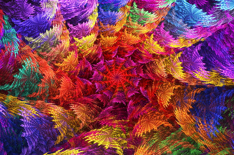 Colorful Fractal Pattern — Purple, Vibrant, Abstract, Colors, Patterns, Shapes