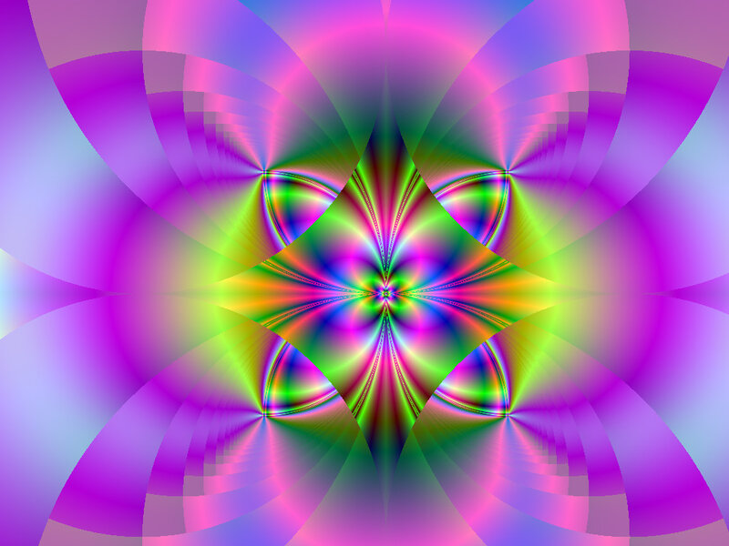 Colorful Fractal Pattern — Purple, Vibrant, Abstract, Colors, Symmetry