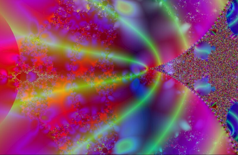 Colorful Fractal Pattern — Purple, Vibrant, Abstract, Light Beams