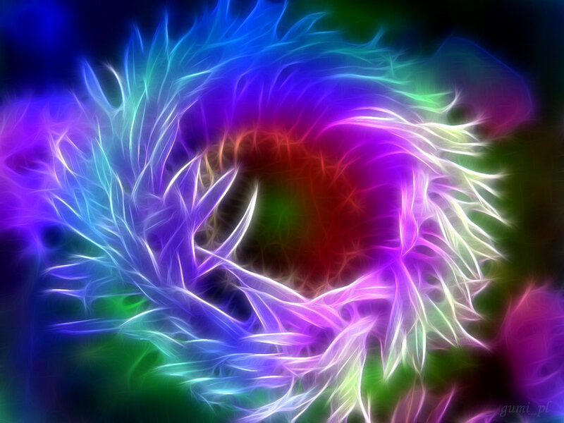Colorful Fractal Pattern — Purple, Vibrant, Abstract, Light, Color